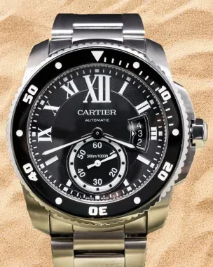 2017 Cartier Calibre de Cartier Diver 42MM Black Dial Steel