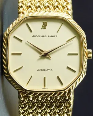 1982 Audemars Piguet Vintage Cobra 33MM Silver Dial Yellow Gold