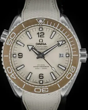 OMEGA Seamaster 600 レザー腕時計　ジャンク品 2024 Omega Seamaster Planet Ocean 600M 43.5MM Beige Dial Rubber