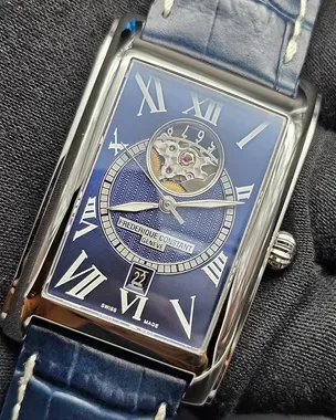 No Reserve - Frederique Constant Classics 47MM Blue Dial Leather