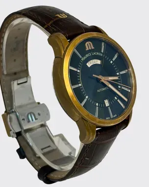 Maurice Lacroix Pontos Day Date 41MM Green Dial Leather Strap