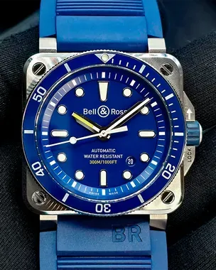 2025 Bell & Ross BR 03-92 Diver 42MM Blue Dial Rubber Strap