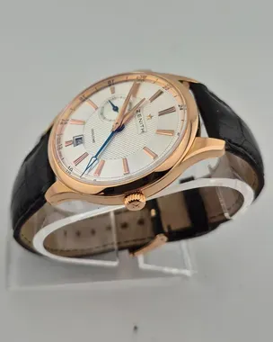 No Reserve - Zenith Elite Captain Dual Time 40MM Silver Dial