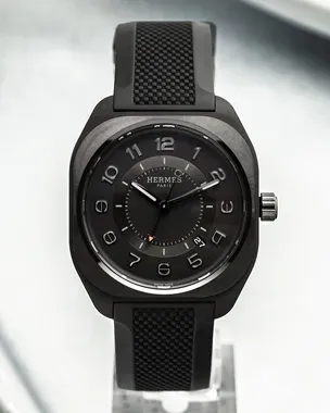 No Reserve - 2026 Hermès H08 Graphene 39MM Black Dial Rubber Strap