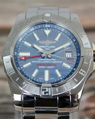 Breitling Avenger II GMT 43 Special Edition Blue Mother of Pear