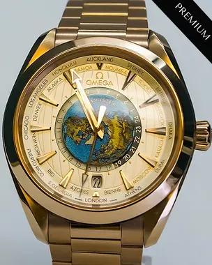 No Reserve - 2022 Omega Seamaster Aqua Terra Worldtimer Sedna Gold
