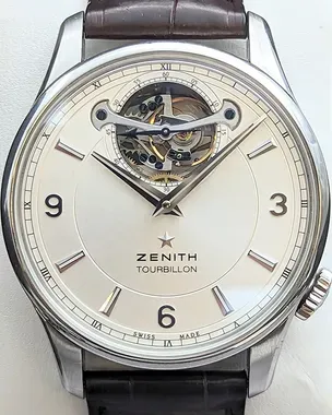 2017 Zenith Elite Captain Tourbillon 40MM Steel Silver Dial