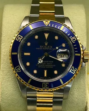 1989 Rolex Submariner Date 40MM Yellow Gold And Steel Blue Dial