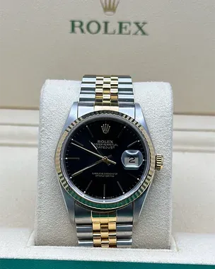 1995 Rolex Datejust 36MM Jubilee Bracelet Two Tone Black Dial