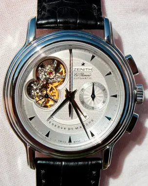 Zenith El Primero 40MM Silver Dial Leather Strap (03.0240.4021
