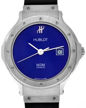 Hublot Classic MDM Geneve 28MM Quartz Blue Dial Rubber Strap