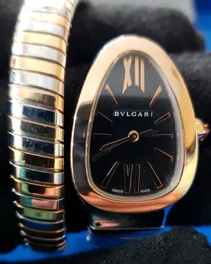 2015 Bulgari Serpenti 35MM Quartz Black Dial Two-Tone Bracelet (SP