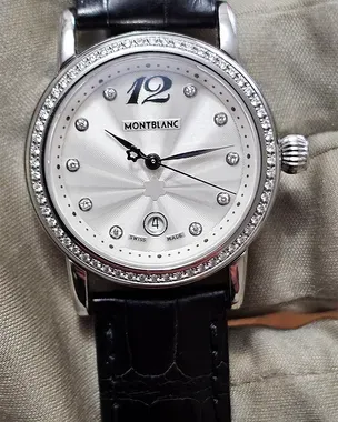 Montblanc Meisterstück Star 32MM Quartz Silver Dial Leather Strap