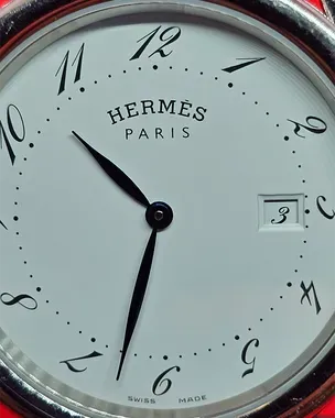 Hermes Arceau 38MM Quartz White Dial Leather Strap (AR5.710A