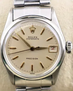 1962 Rolex Oysterdate Precision Vintage 31MM White Dial Steel