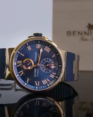 Ulysse Nardin Maxi Marine Chronometer Manufacture Rose Gold Blue