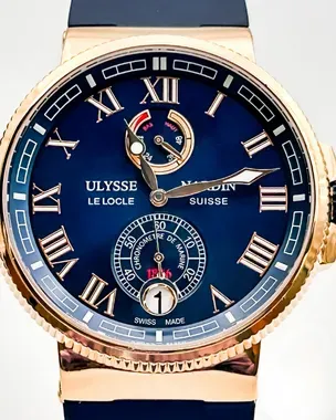 Ulysse Nardin Maxi Marine Chronometer Manufacture Rose Gold Blue