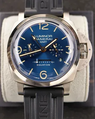 PANERAI SLICE OF TIME 掛け時計 Panerai Luminor 1950 47 Equation Of Time 8 Days Titanium / Blue