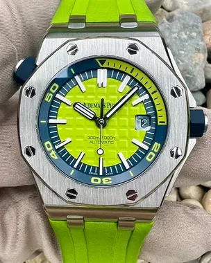 黄緑オーストリッチ 2017 Audemars Piguet Royal Oak Offshore Diver Steel Lime Green