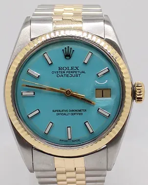 Rolex Datejust 36MM Aftermarket Tiffany Blue Dial Two-Tone Jubilee