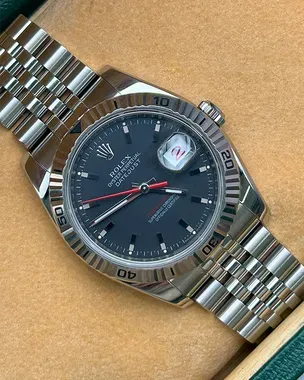 Rolex Datejust Turn-O-Graph 36MM Black Dial Jubilee Bracelet