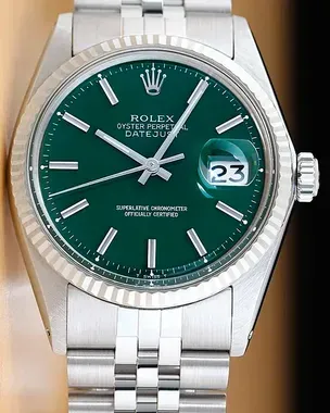 Rolex Datejust 36MM Green Dial Aftermarket Jubilee Bracelet (1601