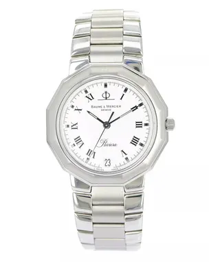 Baume & Mercier Riviera 5131 メンズ腕時計 クォーツ Baume & Mercier Riviera 34MM Quartz White Dial Steel Bracelet