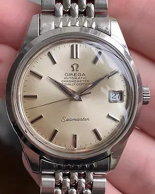OMEGA Seamaster Automaticシルバー ※動作微ジャンク Omega Seamaster Chronometer 35MM Silver Dial Steel Bracelet