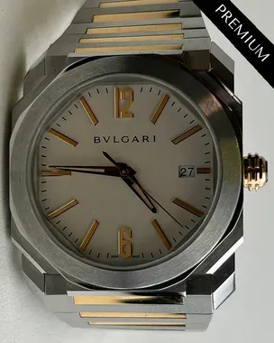 【コマ付き】BVLGARI Solotempo デイト ホワイト文字盤 不動 eyJidWNrZXQiOiJncmFpbHplZS1tZW