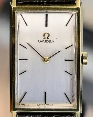 1965 Omega Jumbo Tank Vintage 22.5X33.6MM White Dial Leather Strap