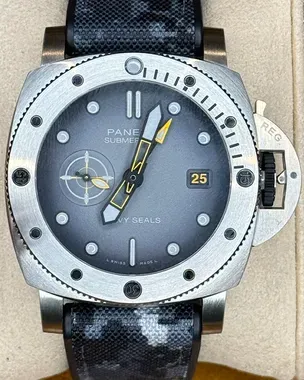 2023 Panerai Submersible GMT Navy Seals 44MM Grey Dial Textile