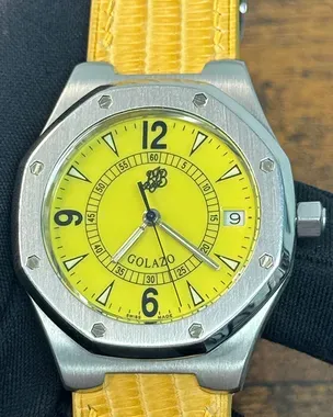 Audemars Piguet Royal Oak Golazo 36MM Yellow Dial Leather Strap