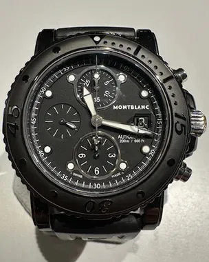 No Reserve - Montblanc Sport 44MM Black Dial Rubber Strap (104279