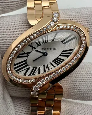 Cartier Délices De Cartier 41x26MM Quartz Silver Dial Rose Gold