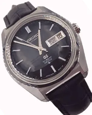 Grand Seiko Hi-Beat 36000 37MM Black Dial Leather Strap (6146-8000