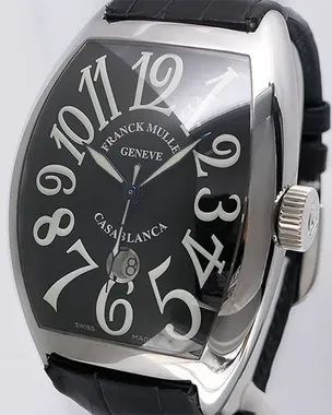 Franck Muller Casablanca Jumbo 43x60MM Black Dial Leather Strap