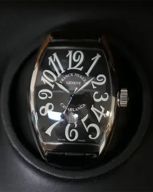 Franck Muller Casablanca Jumbo 43x60MM Black Dial Leather Strap
