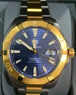 2022 TAG Heuer Aquaracer 300M 41MM Blue Dial Two-Tone Bracelet