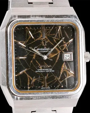 1975 Omega Constellation Vintage 37x42MM Black Spider Dial Steel
