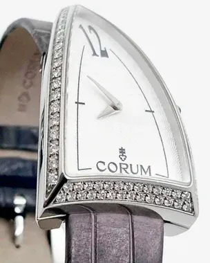 コルム CORUM 24.941.47 ロケット ダイヤベゼル クォーツ レディース _907009 Corum Rocket 53MM Quartz Silver Dial Leather Strap (024.941.47