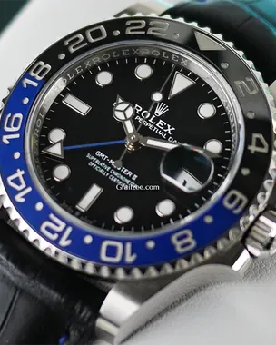 2023 Rolex GMT-Master II 40MM Black Dial Aftermarket Leather Strap