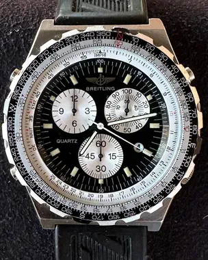Breitling Jupiter Pilot 42MM Quartz Black Dial Rubber Strap (80975