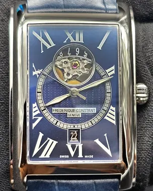 No Reserve - Frederique Constant Classics Carree 47MM Blue Dial