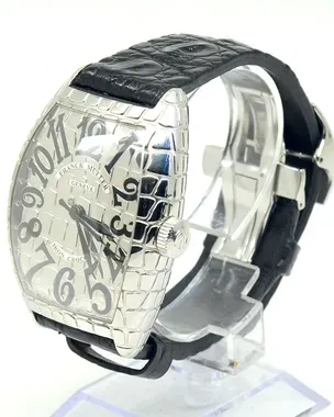 Franck Muller Cintrée Curvex Iron Croco 39MM Silver 