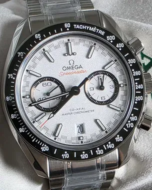Omega Speedmaster Racing 44.25MM White Dial Steel Bracelet (329.30