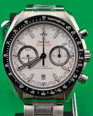 セレクトショップ☆カメリア☆　アルマンド　シルバー　344 Omega Speedmaster Racing 44.25MM White Dial Steel Bracelet (329.30