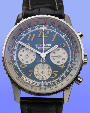 No Reserve - 1999 Breitling Navitimer Twin Sixty II 42MM Blue Dial