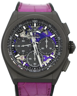 2023 Zenith Defy 21 Ultraviolet 44MM Skeleton Dial Leather Strap