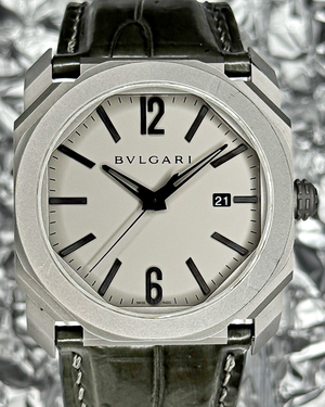 No Reserve - Bvlgari Octo 41MM Grey Dial Leather Strap