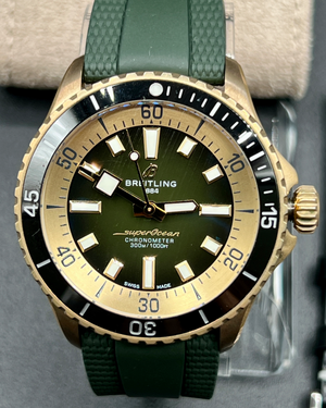 2025 Breitling Superocean 42MM Green Dial Rubber Strap